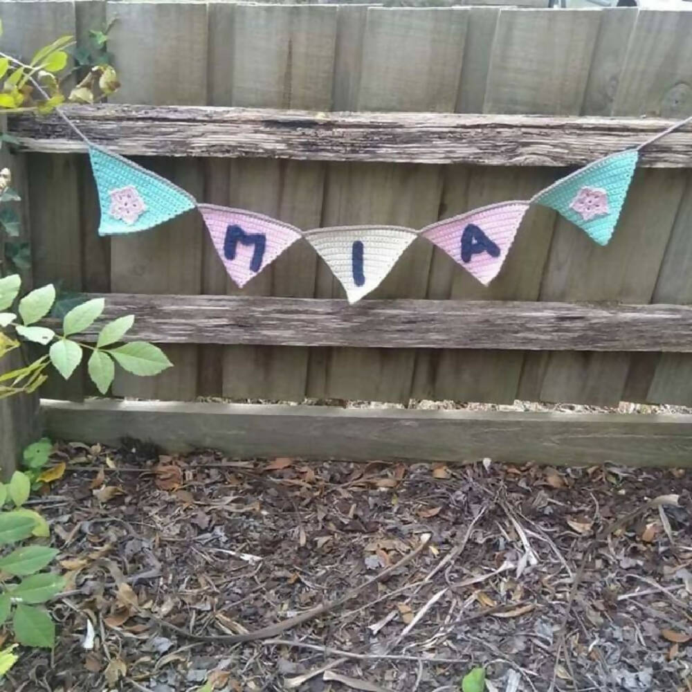Personalised Five Triangle Bunting