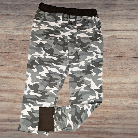 Boys Track Pants, Grey Camouflage, Sizes 8, 10