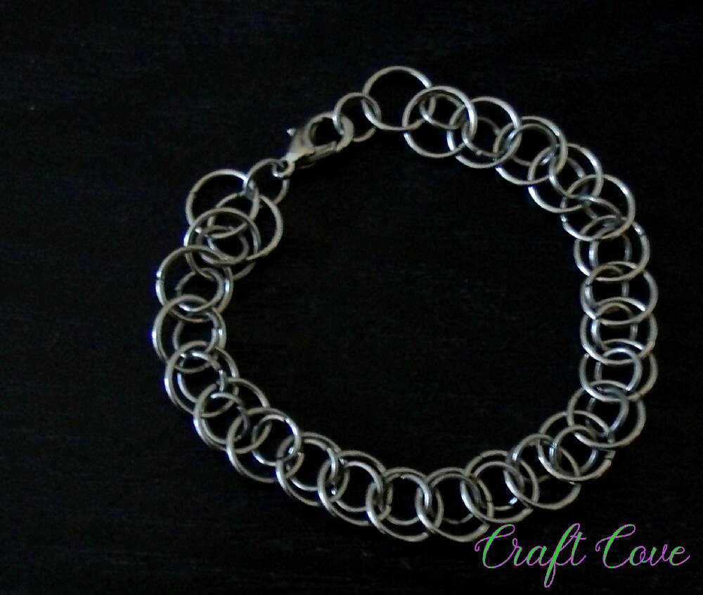 Bracelet made with chainmail technique Dragontail