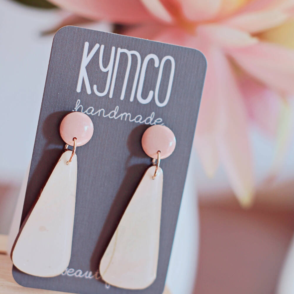 Dreams Collection | Large Resin Dangles Earrings| Pale Gold Shimmer