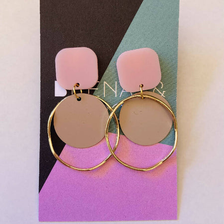 Caramel / pale pink date night earrings