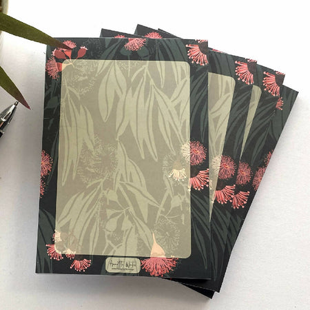 Notepad - A6 Australian Eucalyptus Gum Flowers Writing Pad for taking notes