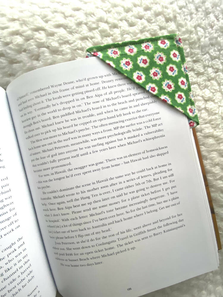 Corner Bookmark - Floral Green