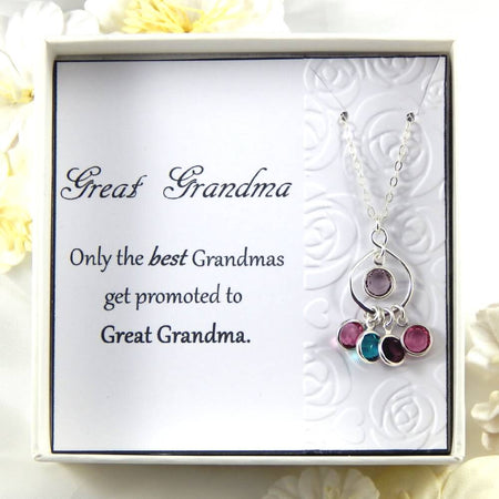 Great Grandma Gift, Birthstone of Her and Her Family Necklace