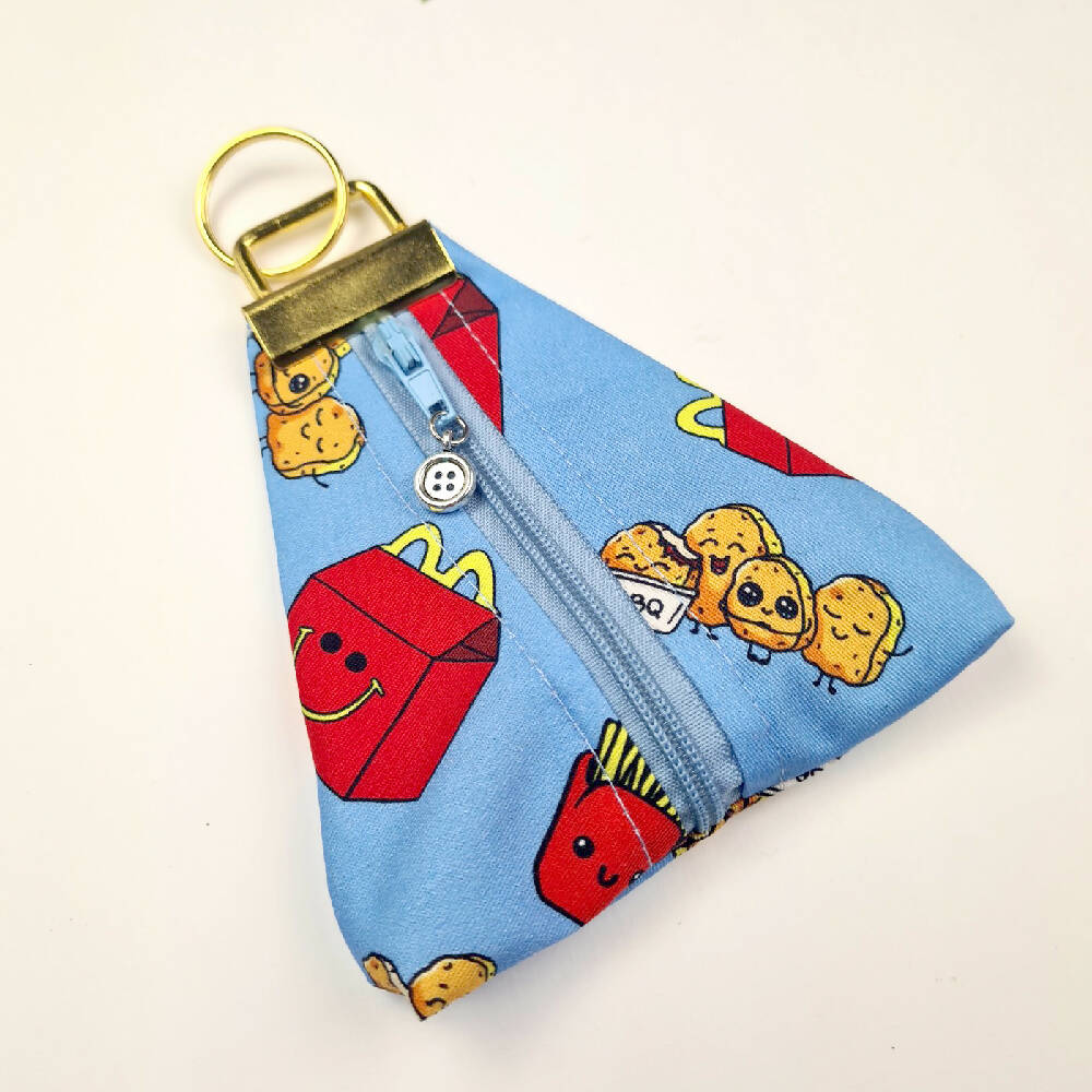 Keyfob Zippity Zip Bag Tag Fabric Hanging Nugget Happy meal (1)