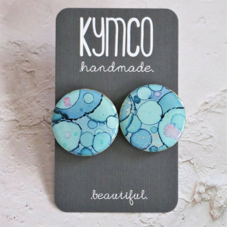 Blue Confetti Collection | Resin statement studs earrings | Blue