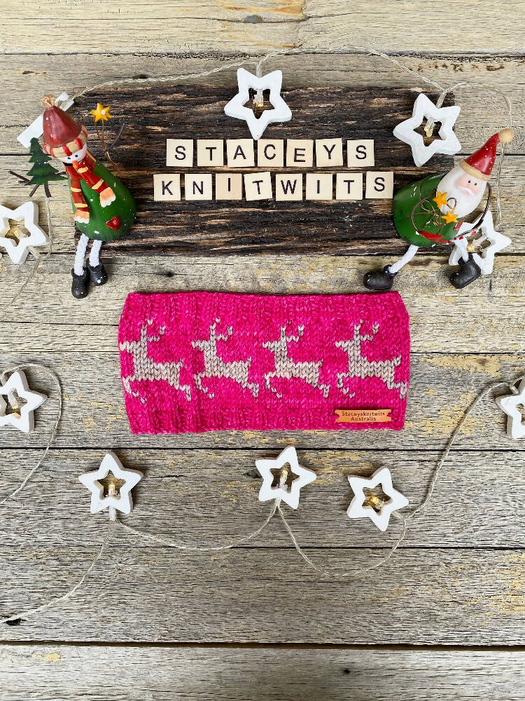 DOWNLOAD - Knitting Pattern - Christmas Headband, Reindeer Headband Pattern