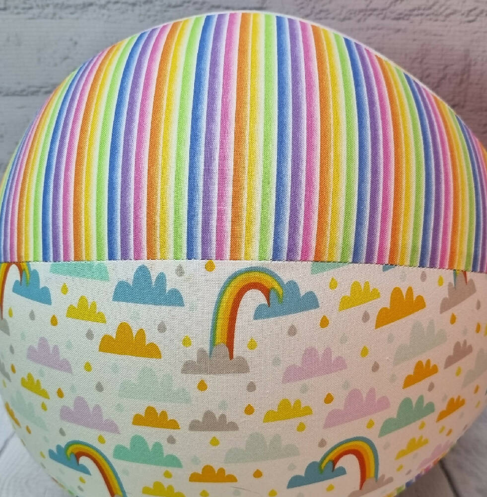 Balloon Ball: Rain & Rainbows with Rainbow Stripes: Two tone style