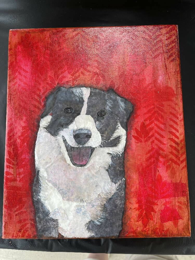Mixed media pet portrait