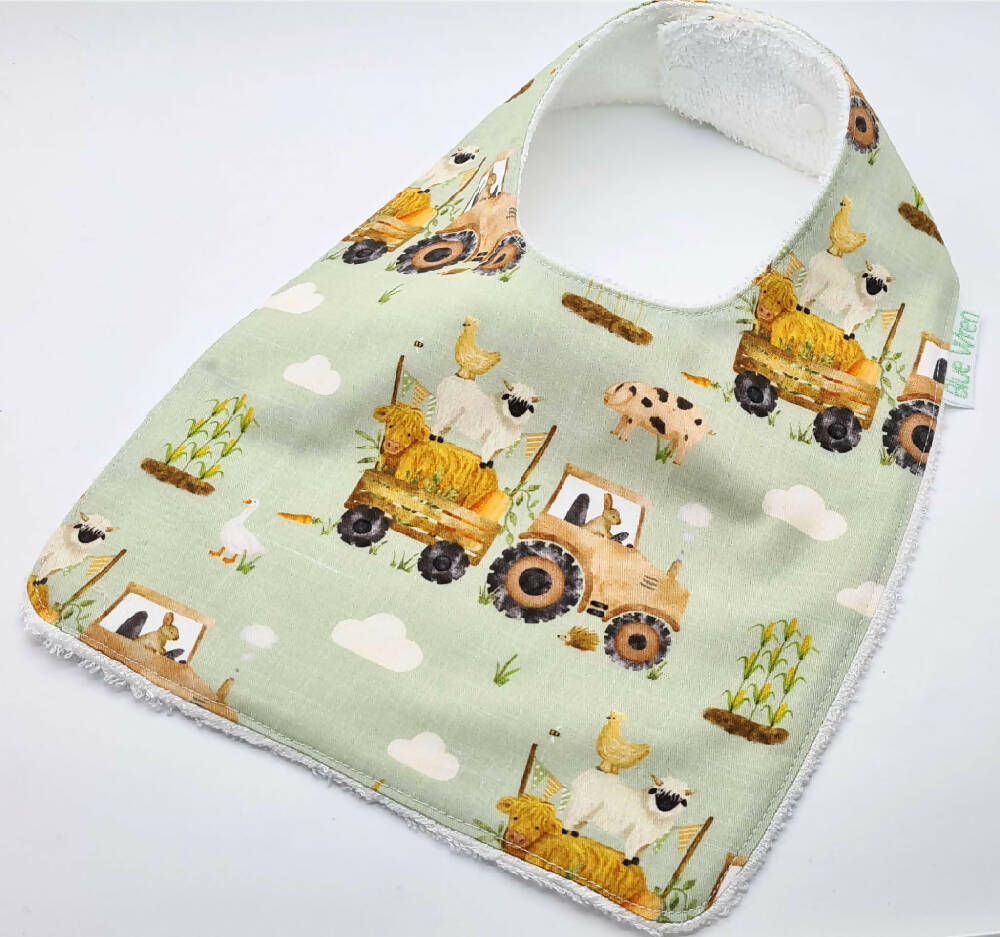 Baby Bib Gift Little Farmer Cotton Fabric