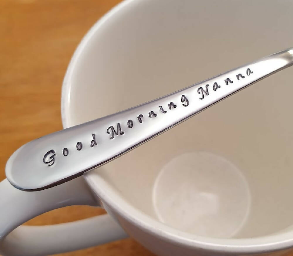 Good Morning Nanna Mothers Day. Custom Made Spoon,