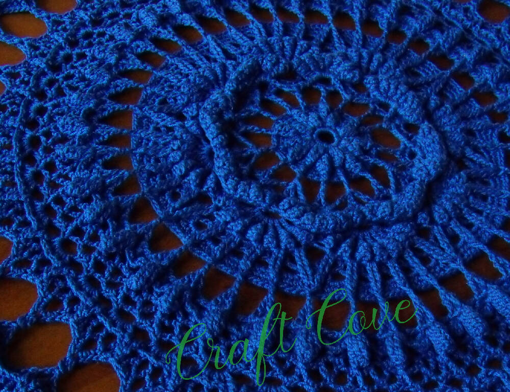 Doily 3D Textured in Medium Blue