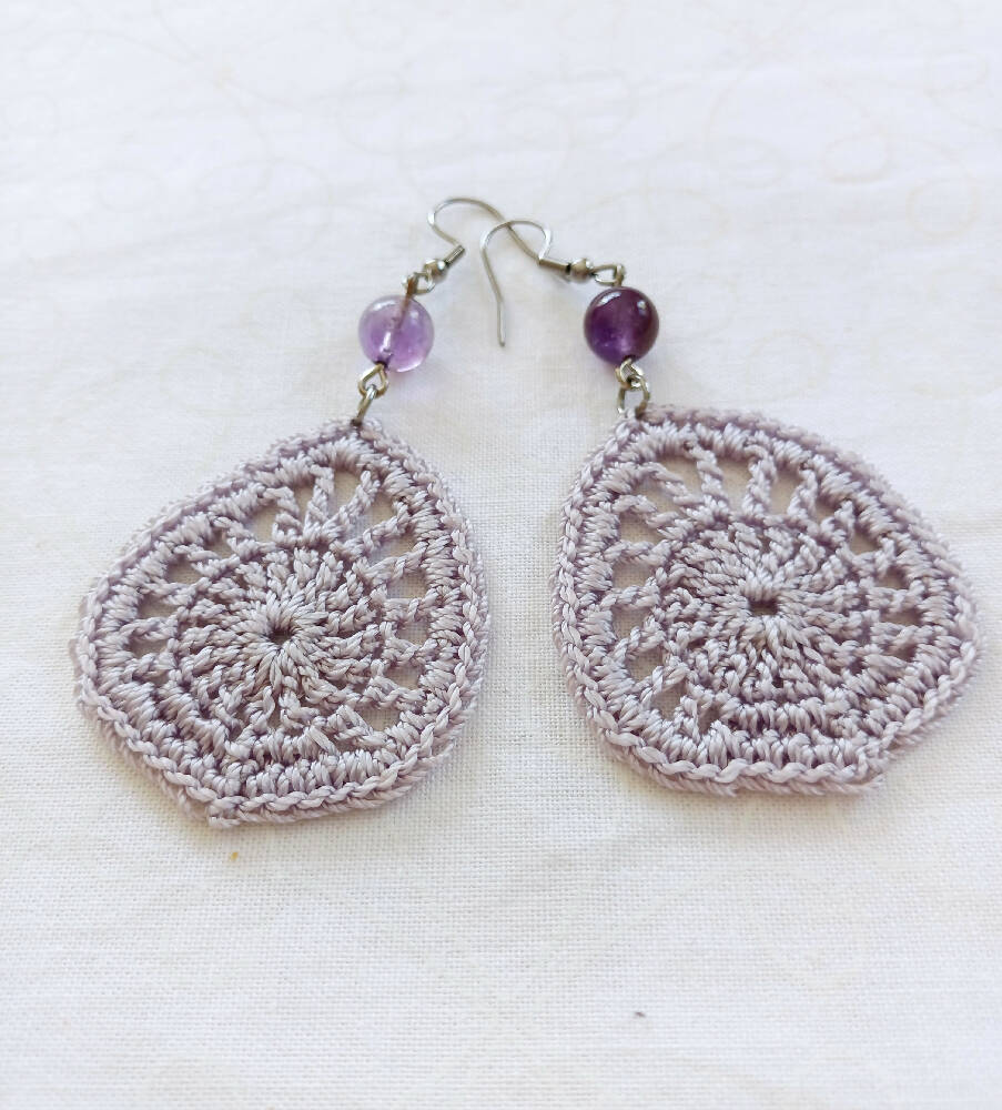 Lavender Earrings with Amethysts