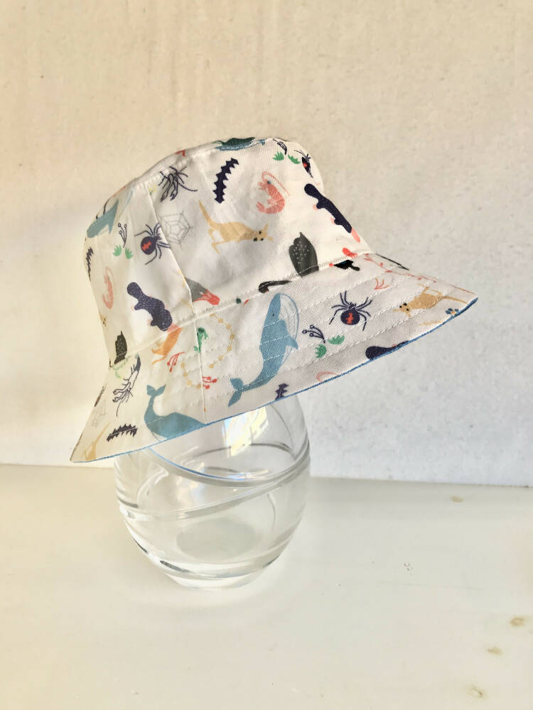 Summer hat in cool Aussie animal fabric