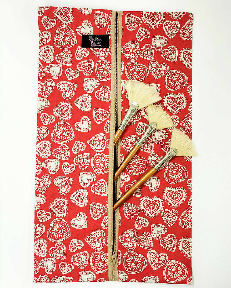 Loveheart red print waterproof bag. Toiletry bag