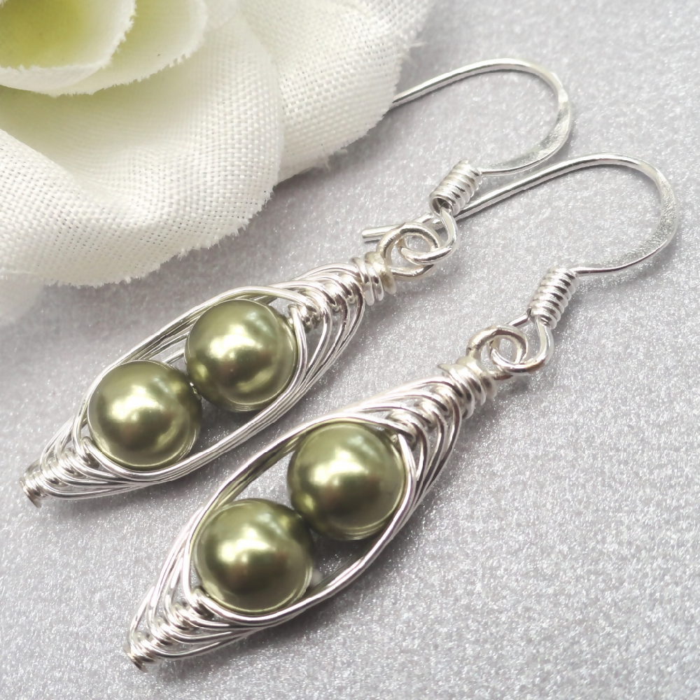 Peas In A Pod Earrings,Select Your Pearls