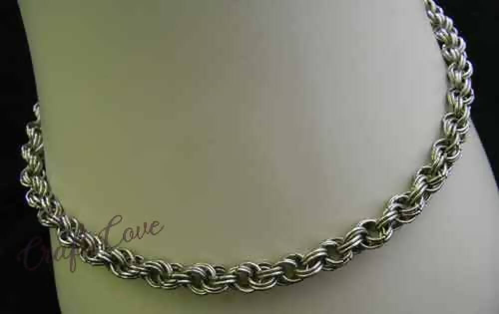 Necklace Chainmail made in double spiral pattern