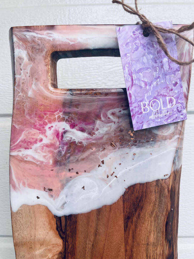 Pink Resin Cheeseboard for Two