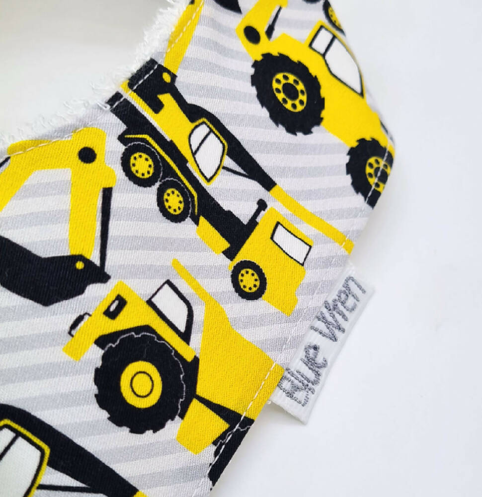 Baby Bib Gift Construction vehicles