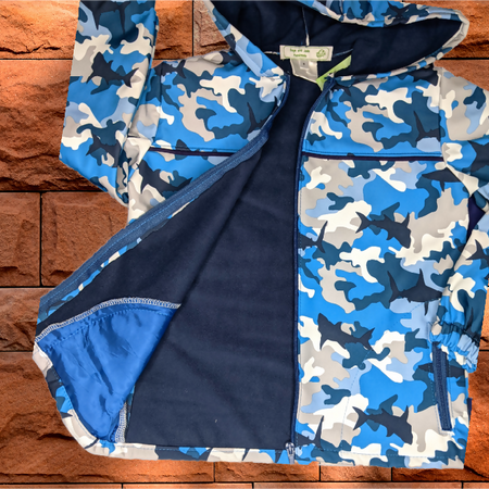Boys Soft Shell Jacket, Shark Camouflage, Size 5, 6