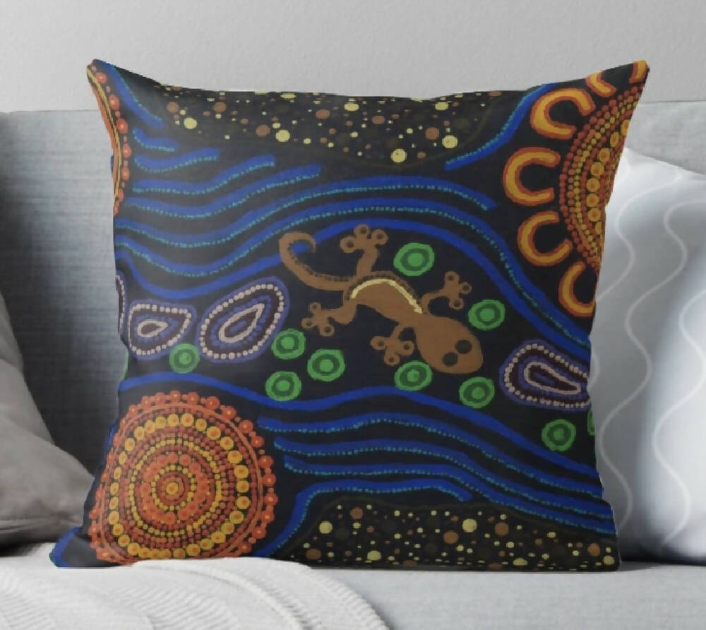 Gecko - Aboriginal Cushion Cover
