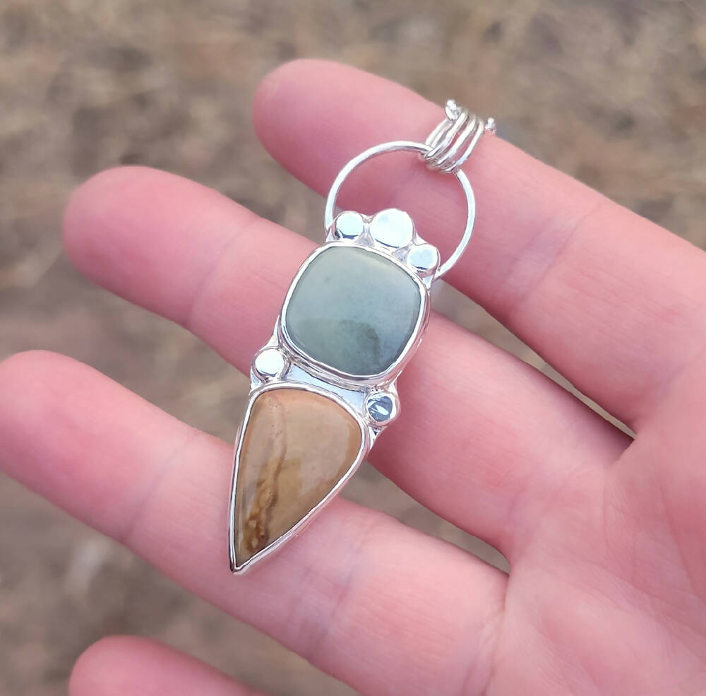 Silver Pendant with Imperial Jasper