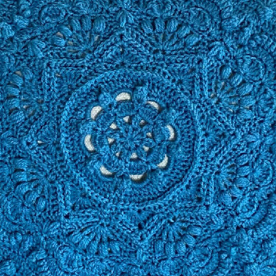 Cornish Blue ‘Baby Arcadia’ Heirloom Handmade Baby Blanket 100% Acrylic