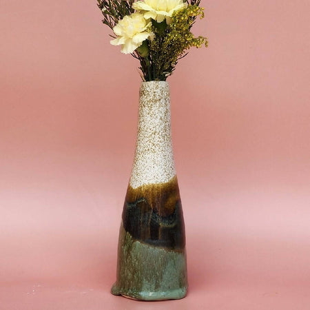Handmade Ceramic Bud Vase - Moss Glaze