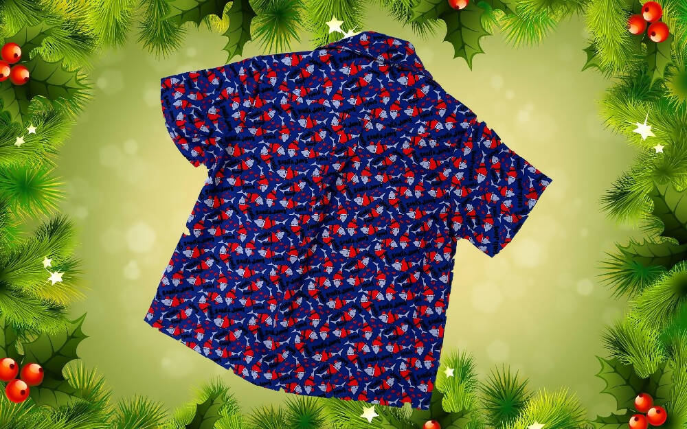 Christmas Shirt, Boys, Sharks, Santa Jaws