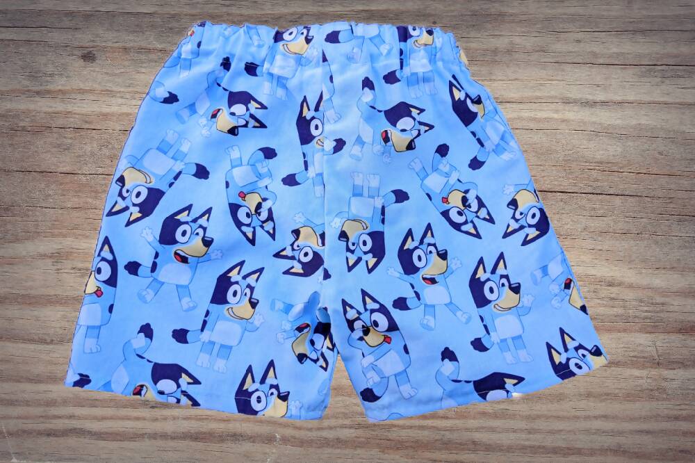 Boys Blue Dog Shorts with Pockets