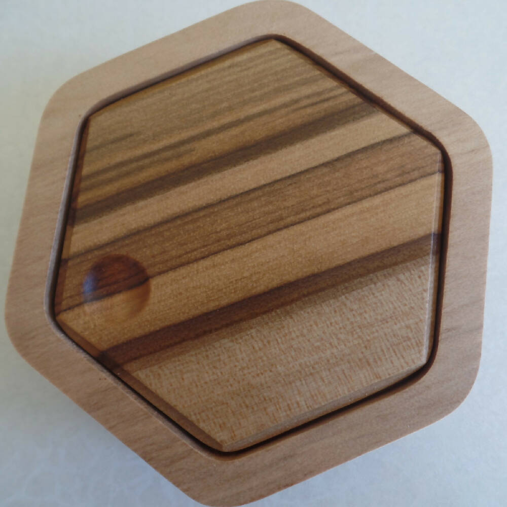 Hexagonal Box- Solid Australian Timber- Tasmanian Sassafras