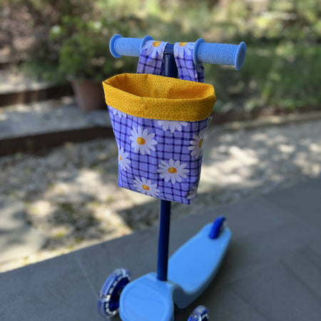 Scooter / Bike handlebar bag - Daisies on Purple