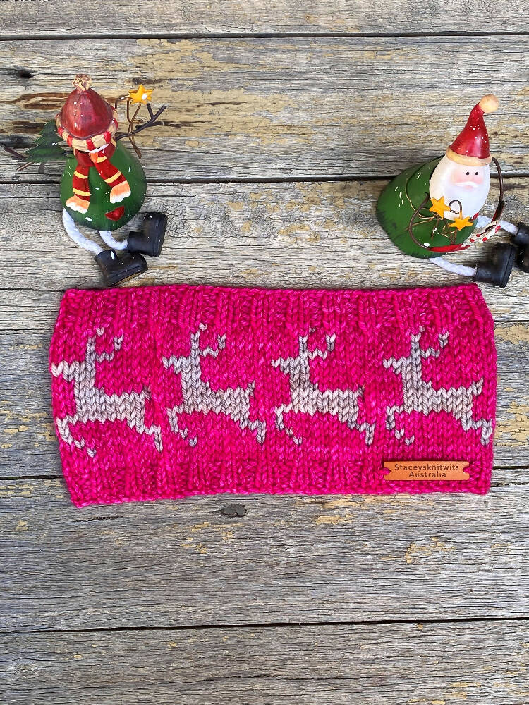 DOWNLOAD - Knitting Pattern - Christmas Headband, Reindeer Headband Pattern
