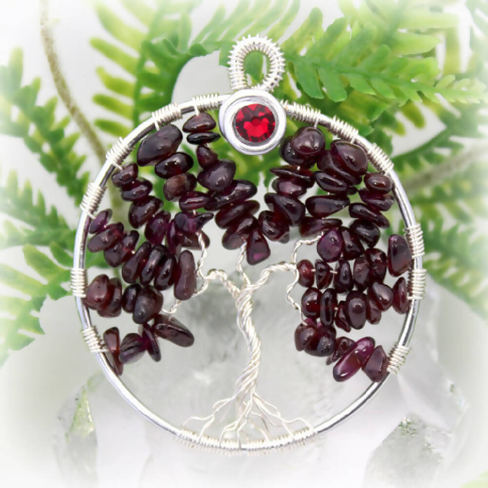 Tree of Life Birthstone January Garnet