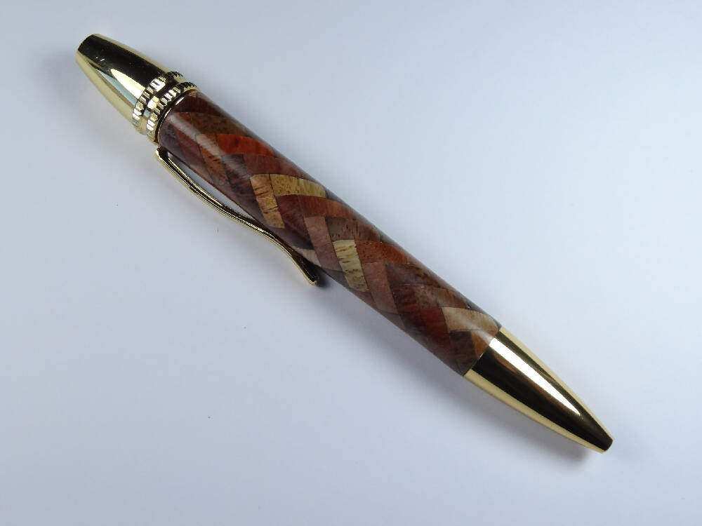 Polaris 360 degree Herringbone Segmented wood Pen