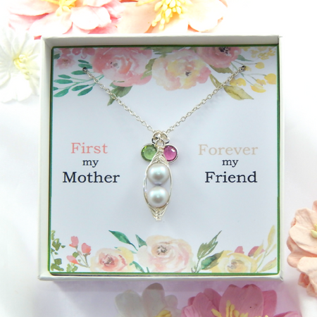 Personalized Pea Pod Necklace For Mother From Daughter