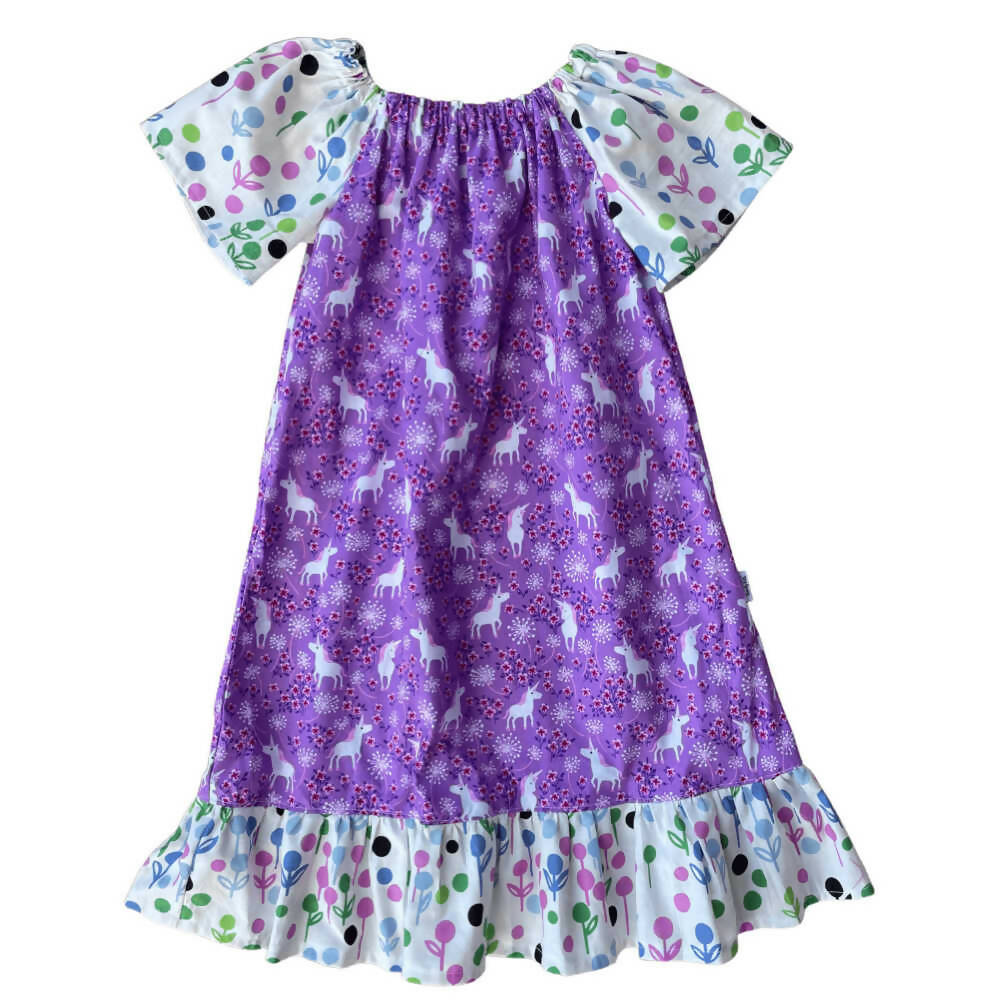 Purple Unicorn Print Dress | Size 5