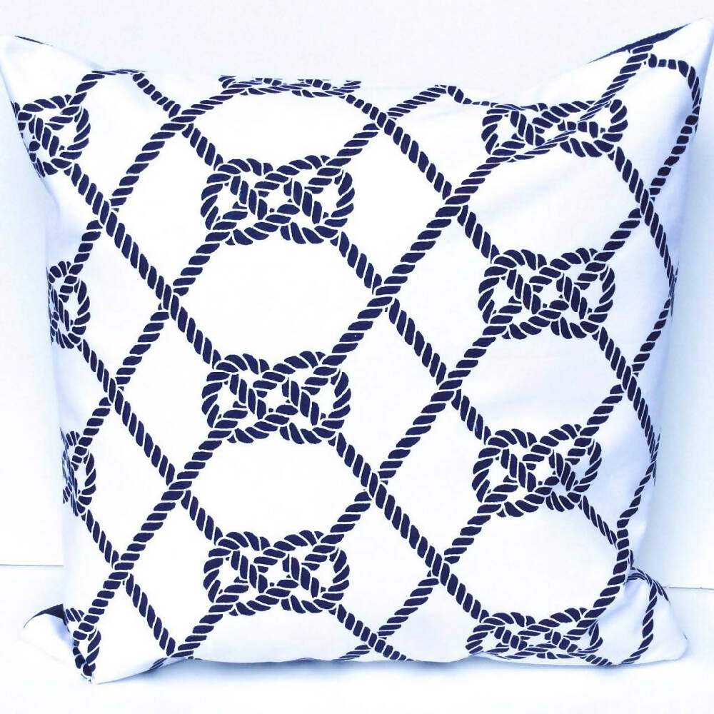 Blue and white cushion cover. Coastal Design