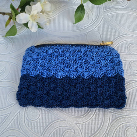 Crochet zipper purse shell pattern 'Midnight Sky