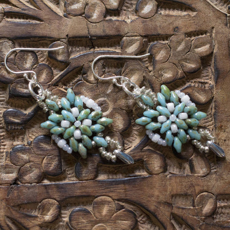 Boho Style Woven Bead Earrings
