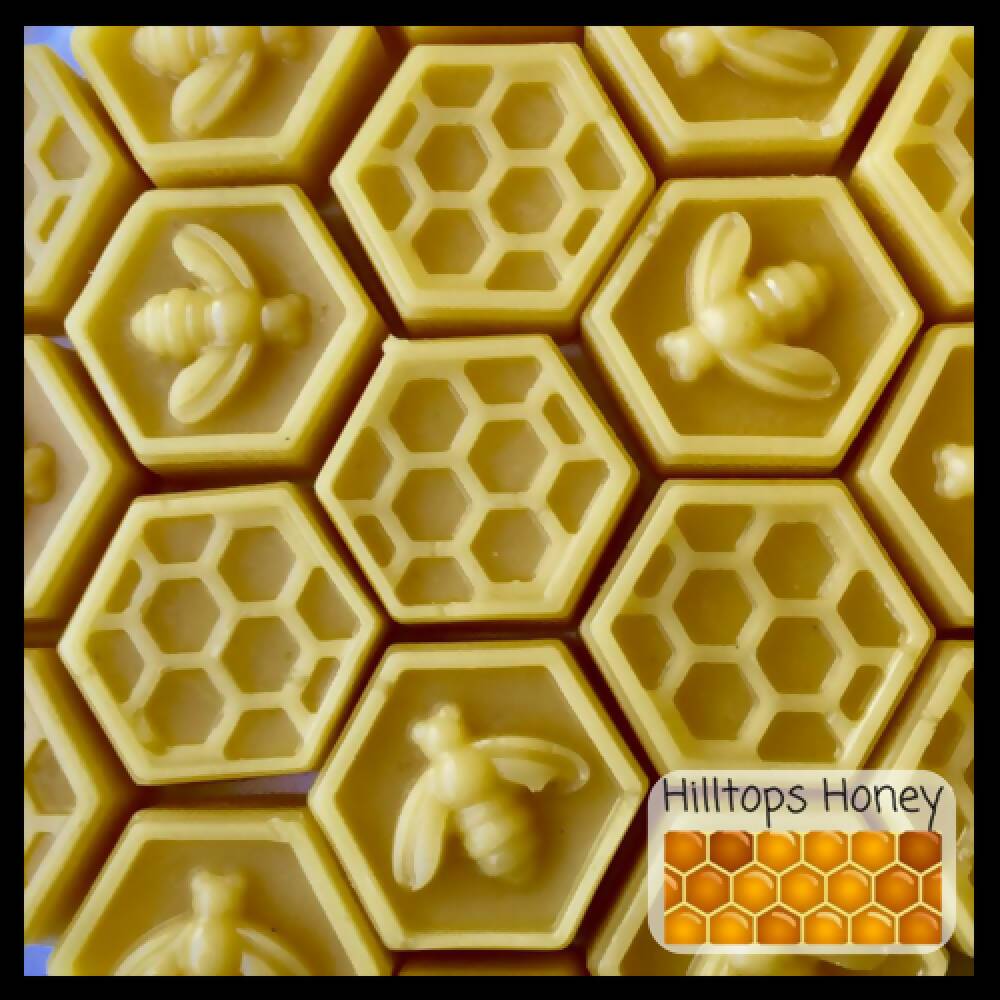 100% Pure Australian Beeswax mini hexagonal blocks - natural beeswax - filtered