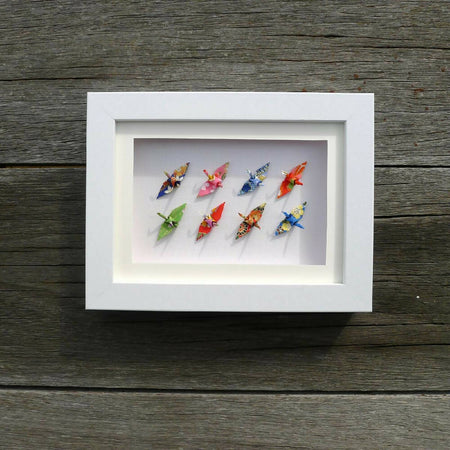 Multi Cranes - handmade and framed - to bring good luck for special occasion