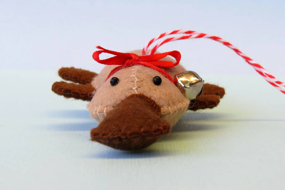 Christmas Ornament - Platypus - Wool Felt Decoration