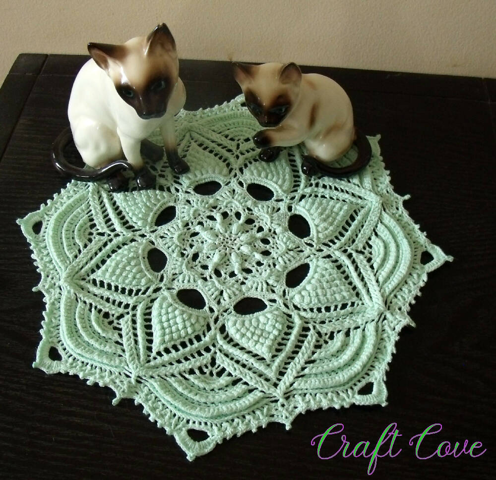 Textured Doily Mint Coloured intricate 3D look