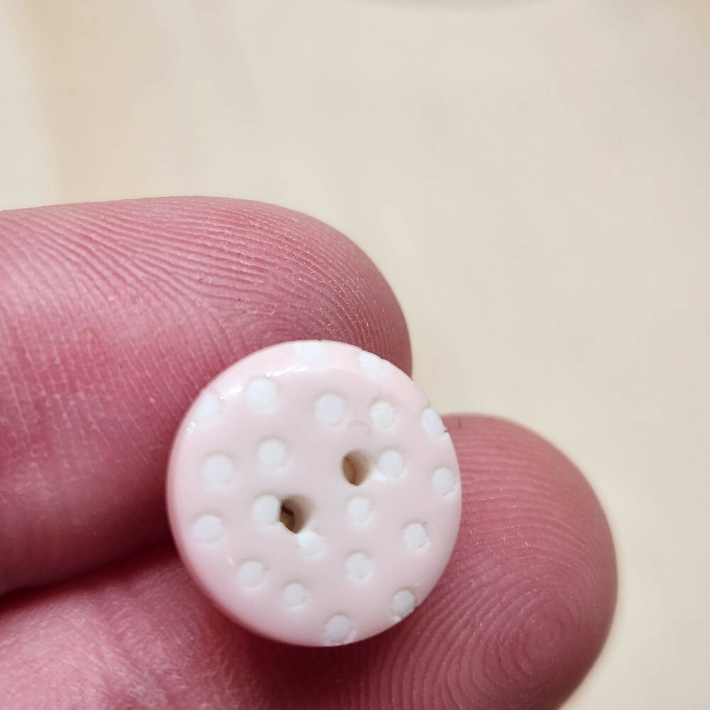 Stud Earrings Button Pink Spot A2B (12)