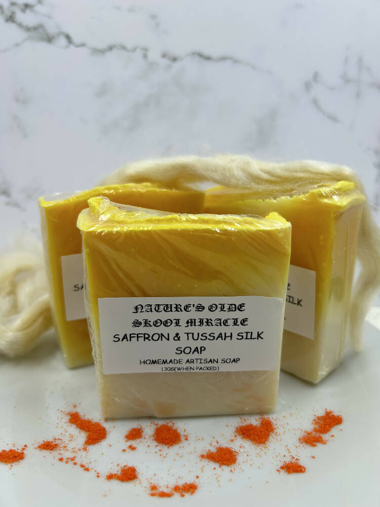 Saffron and Tussah silk soap