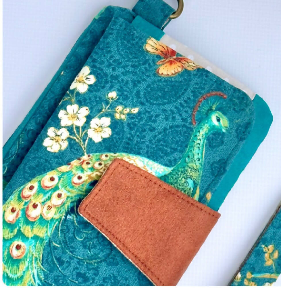 Clutch Purse with Carry Strap - Peacock Green
