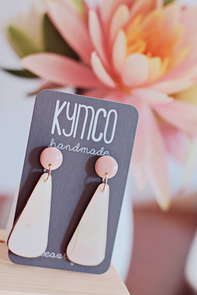 Dreams Collection | Large Resin Dangles Earrings| Pale Gold Shimmer