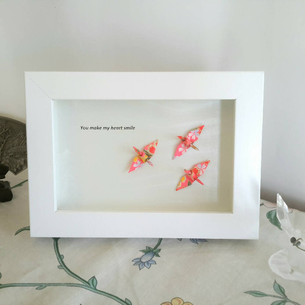 Framed art gift with quote - You make my heart smile - for that special person in your life