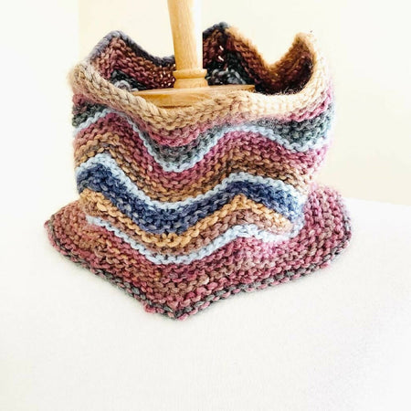 Chevron hand made knitted cowl